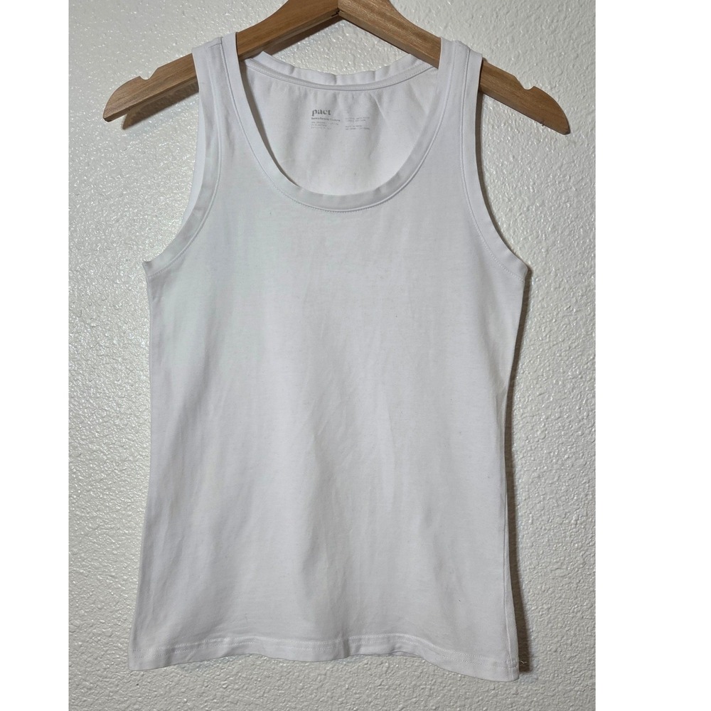 Pact Organic Cotton Tank Top S White Quiet Luxury Capsule Wardrobe Basic